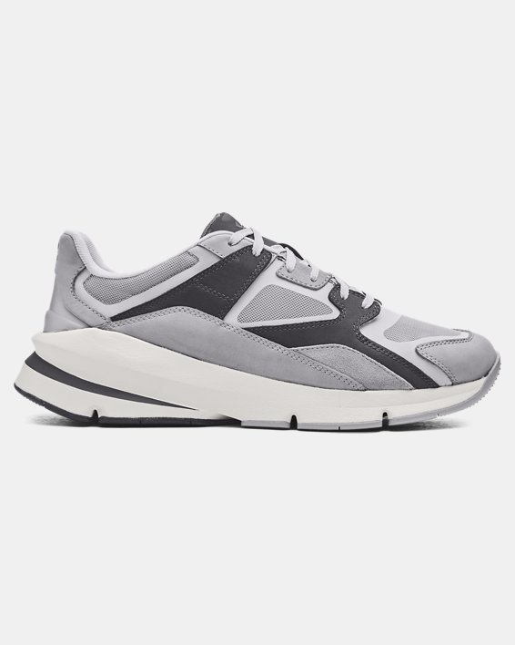 Unisex UA Forge 96 Nubuck Leather Shoes in Gray image number 0